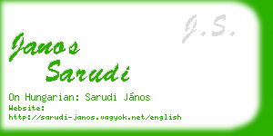 janos sarudi business card